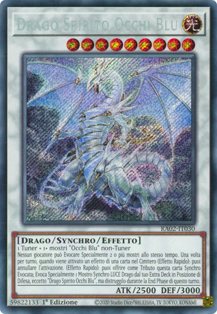 RA02-IT030 Drago Spirito Occhi Blu Rara Segreta 1a Edizione (IT) -NEAR MINT-