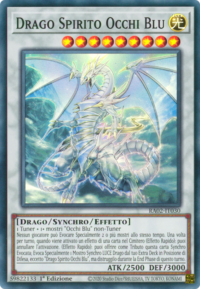 RA02-IT030 Drago Spirito Occhi Blu Super Rara 1a Edizione (IT) -NEAR MINT-