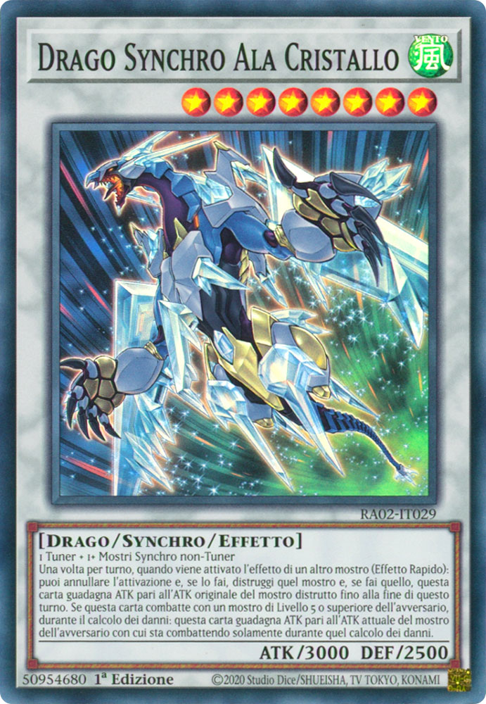 RA02-IT029 Drago Synchro Ala Cristallo Super Rara 1a Edizione (IT) -NEAR MINT-