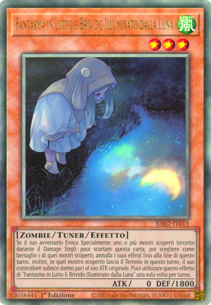 RA02-IT015 Fantasma in Lutto & Brivido Illuminato dalla Luna (Versione Alternativa) Rara Ultimate 1a Edizione (IT) -NEAR MINT-
