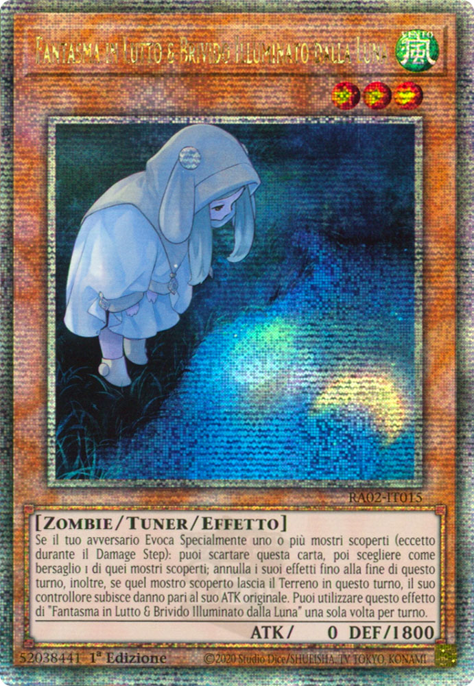 RA02-IT015 Fantasma in Lutto & Brivido Illuminato dalla Luna (Versione Alternativa) Rara Segreta Quarto di Secolo 1a Edizione (IT) -NEAR MINT-