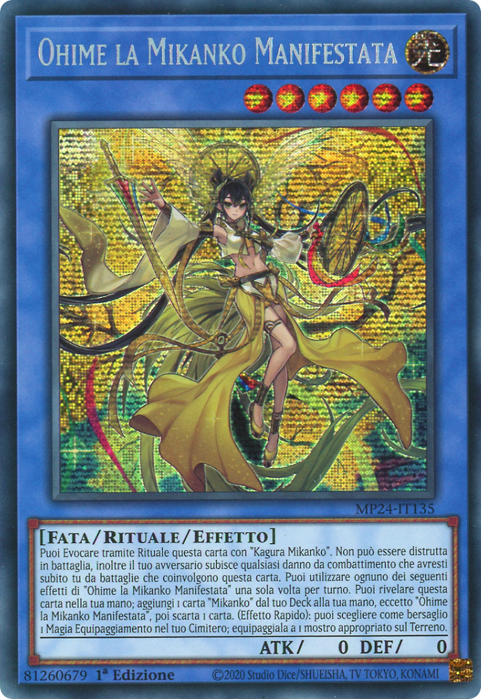 MP24-IT135 Ohime la Mikanko Manifestata rara segreta prismatica 1a Edizione (IT) -NEAR MINT-