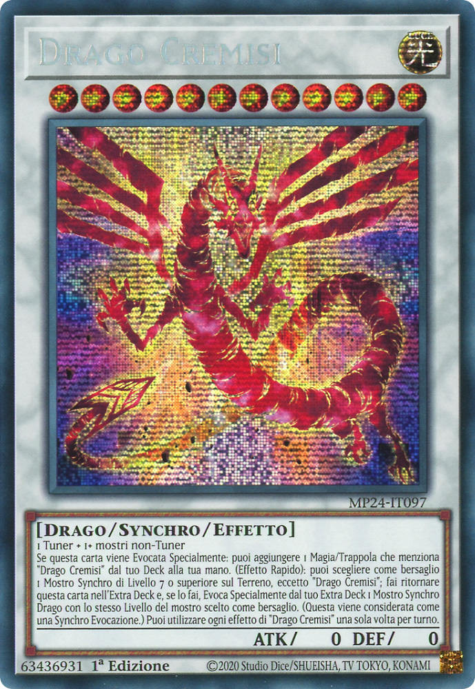 MP24-IT097 Drago Cremisi rara segreta prismatica 1a Edizione (IT) -NEAR MINT-