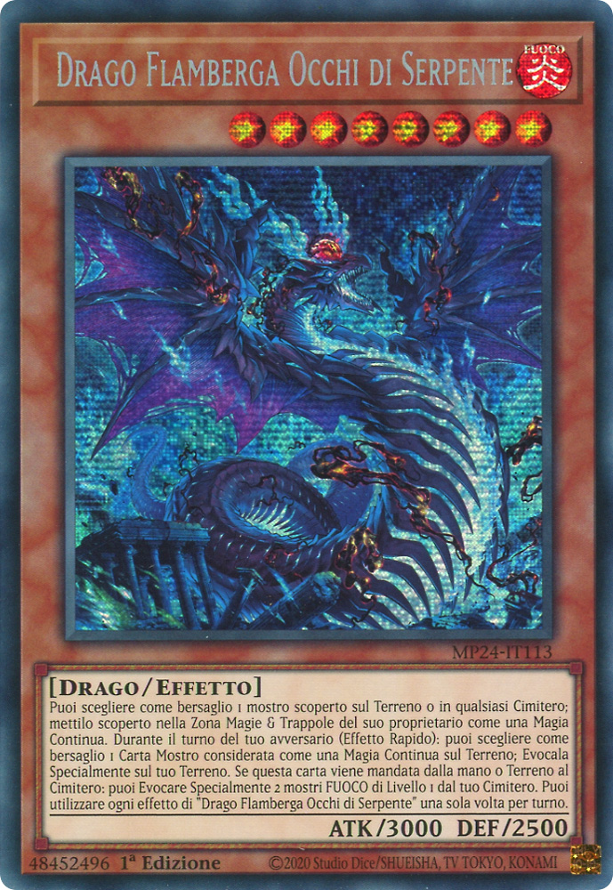 MP24-IT113 Drago Flamberga Occhi di Serpente rara segreta prismatica 1a Edizione (IT) -NEAR MINT-