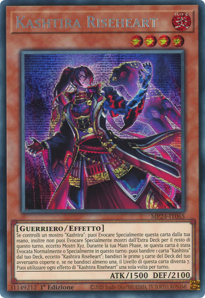 MP24-IT065 Kashtira Riseheart rara segreta prismatica 1a Edizione (IT) -NEAR MINT-