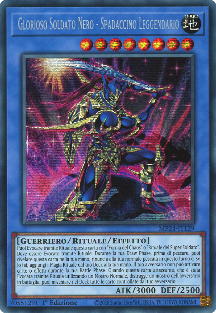 MP24-IT129 Glorioso Soldato Nero - Spadaccino Leggendario rara segreta prismatica 1a Edizione (IT) -NEAR MINT-