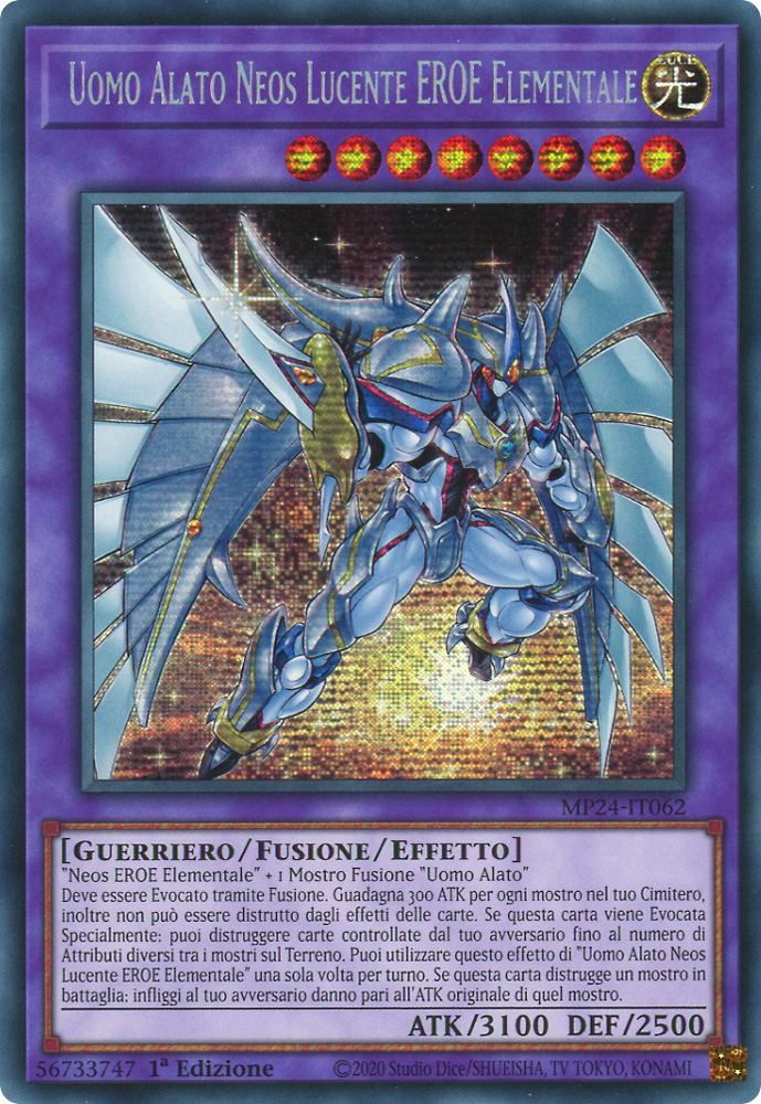 MP24-IT062 Uomo Alato Neos Lucente EROE Elementale rara segreta prismatica 1a Edizione (IT) -NEAR MINT-