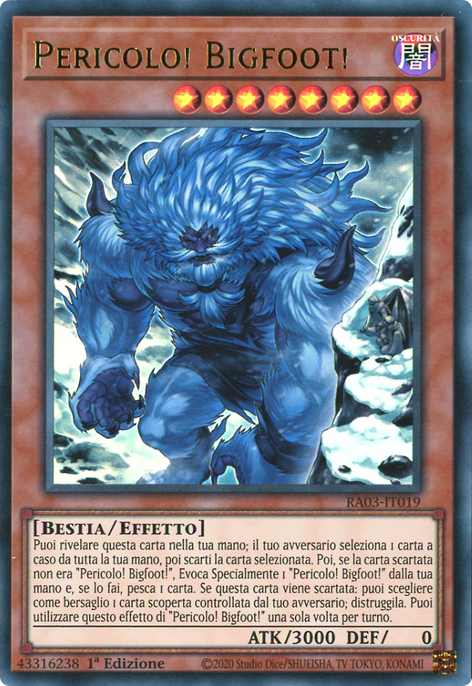 RA03-IT019 Pericolo! Bigfoot! (Versione Alternativa) Ultra Rara 1a Edizione (IT) -NEAR MINT-
