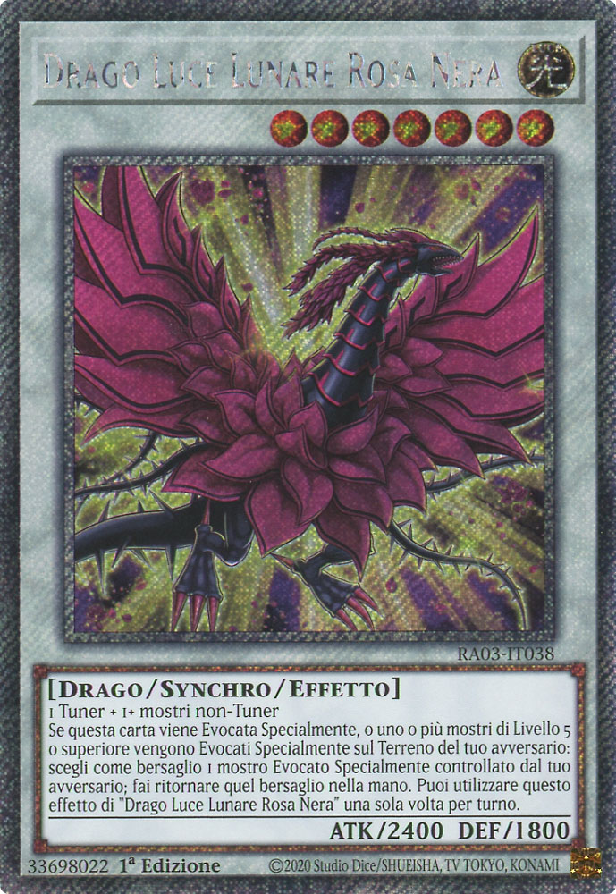 RA03-IT038 Drago Luce Lunare Rosa Nera Platinum Segreta 1a Edizione (IT) -NEAR MINT-
