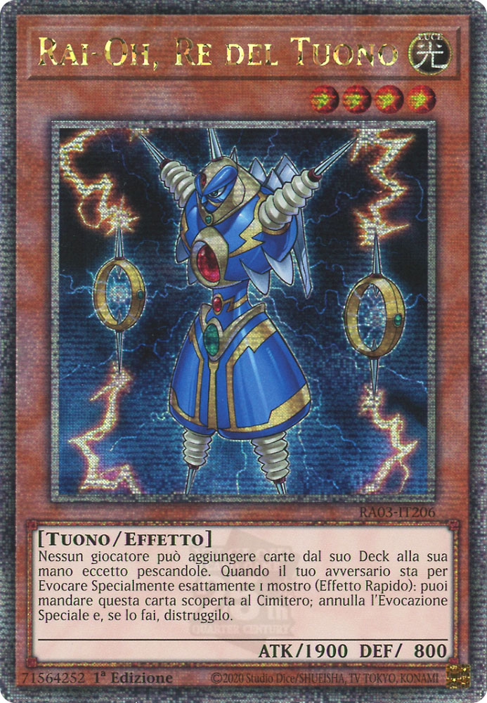 RA03-IT206 Rai-Oh, Re del Tuono Rara Segreta Quarto di Secolo 1a Edizione (IT) -NEAR MINT-