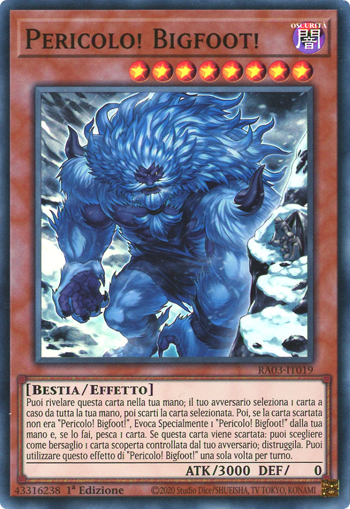 RA03-IT019 Pericolo! Bigfoot! (Versione Alternativa) Super Rara 1a Edizione (IT) -NEAR MINT-