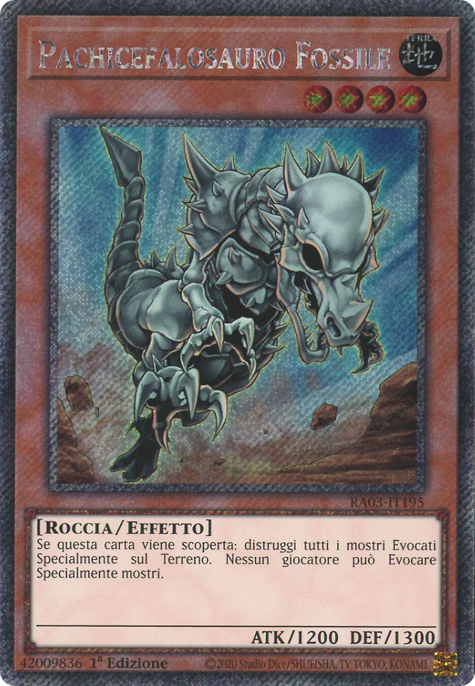 RA03-IT195 Pachicefalosauro Fossile Platinum Segreta 1a Edizione (IT) -NEAR MINT-