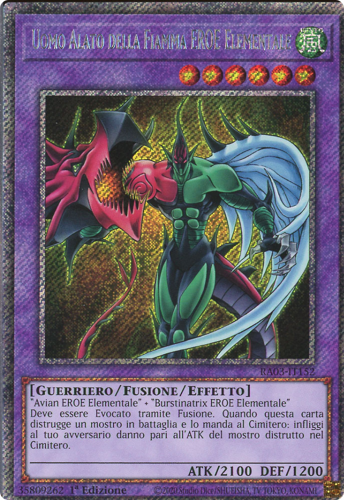 RA03-IT152 Uomo Alato della Fiamma EROE Elementale Platinum Segreta 1a Edizione (IT) -NEAR MINT-
