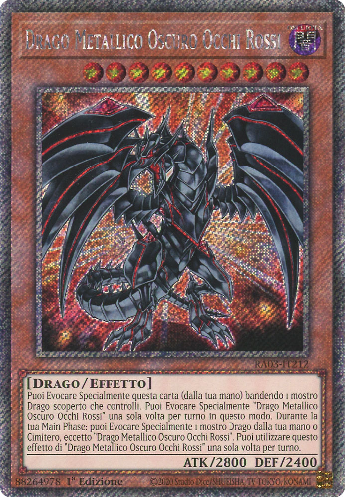 RA03-IT212 Drago Metallico Oscuro Occhi Rossi Platinum Segreta 1a Edizione (IT) -NEAR MINT-