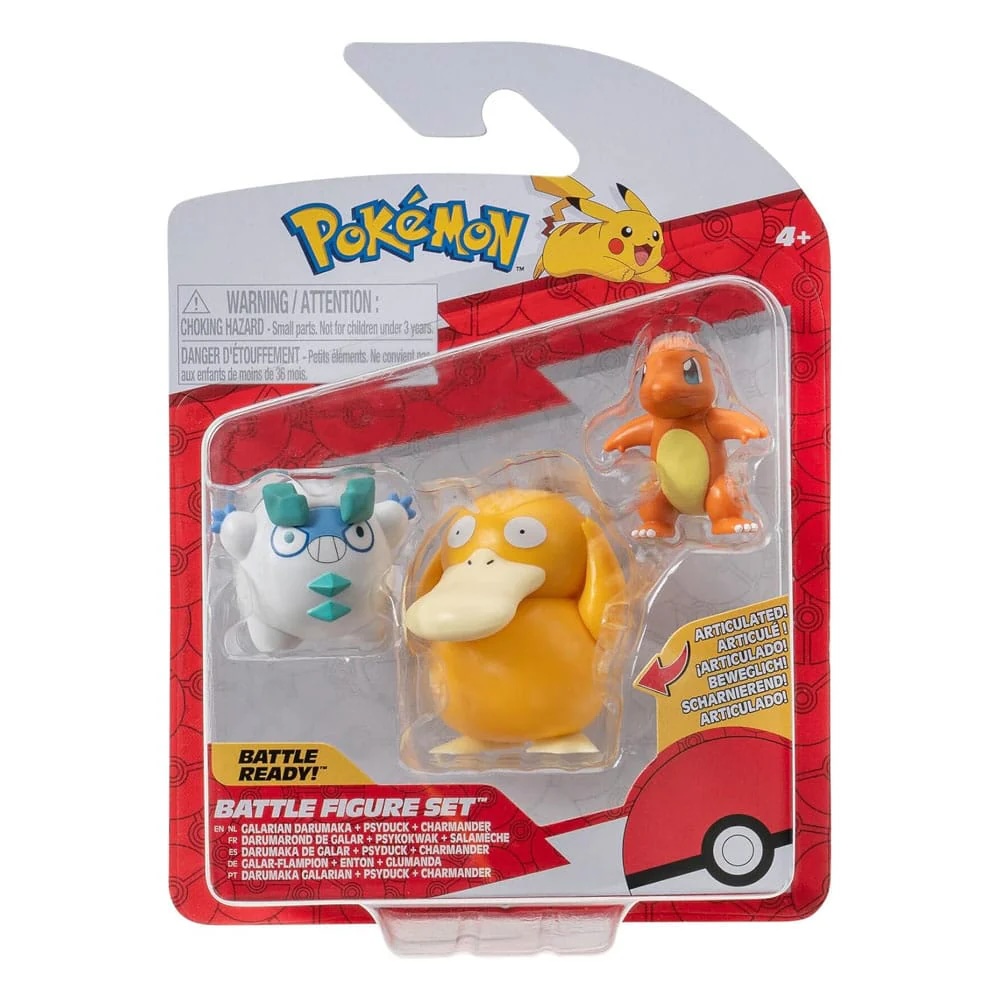 Battle Figure Set Darumaka, Psyduck & Charmander (EN)