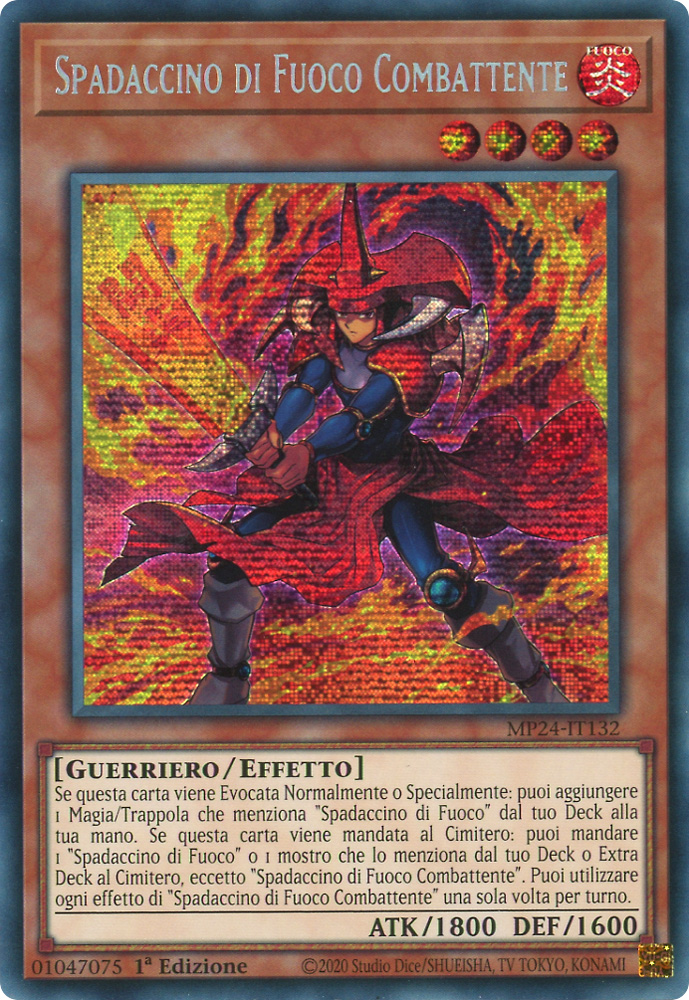 MP24-IT132 Spadaccino di Fuoco Combattente rara segreta prismatica 1a Edizione (IT) -NEAR MINT-