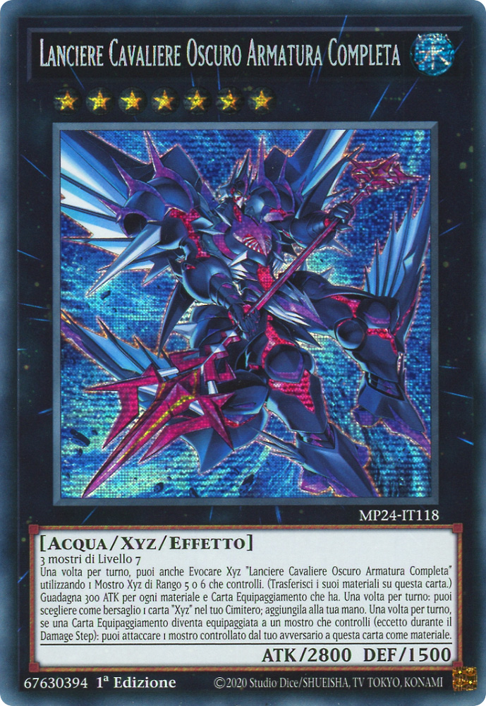 MP24-IT118 Lanciere Cavaliere Oscuro Armatura Completa rara segreta prismatica 1a Edizione (IT) -NEAR MINT-
