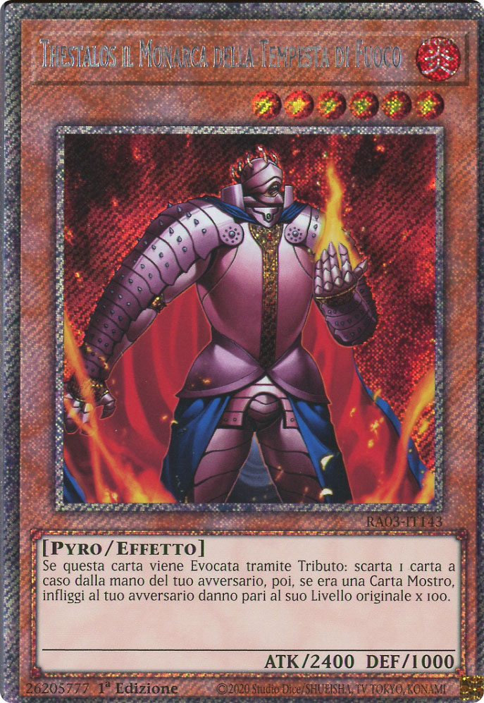 RA03-IT143 Thestalos il Monarca della Tempesta di Fuoco Platinum Segreta 1a Edizione (IT) -NEAR MINT-