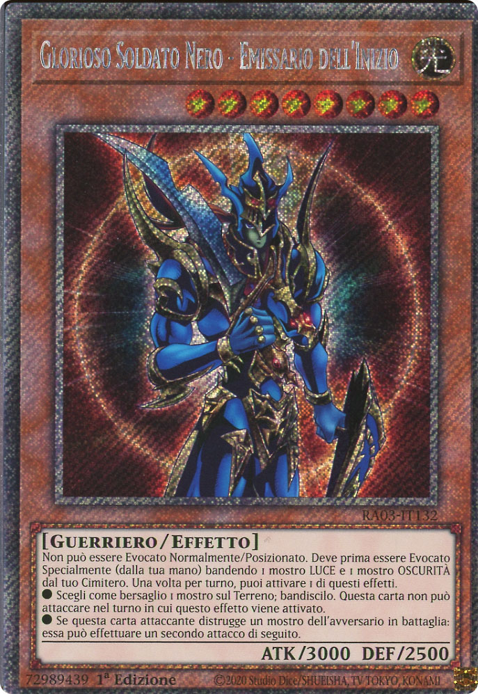 RA03-IT132 Glorioso Soldato Nero - Emissario dell'Inizio Platinum Segreta 1a Edizione (IT) -NEAR MINT-