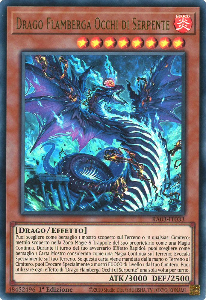 RA03-IT033 Drago Flamberga Occhi di Serpente Ultra Rara 1a Edizione (IT) -NEAR MINT-