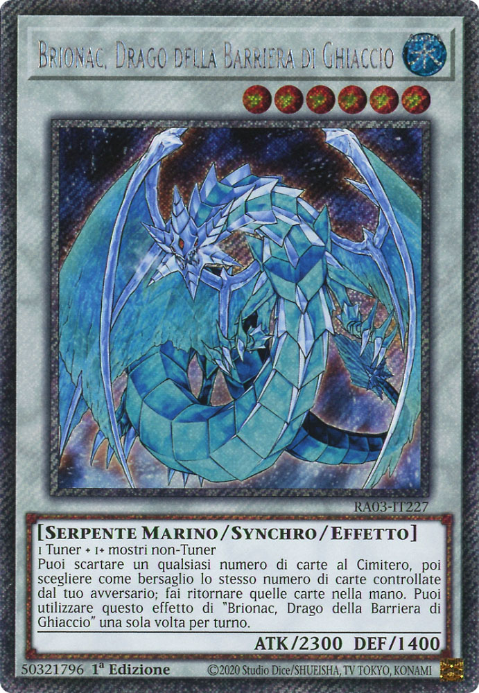 RA03-IT227 Brionac, Drago della Barriera di Ghiaccio Platinum Segreta 1a Edizione (IT) -NEAR MINT-