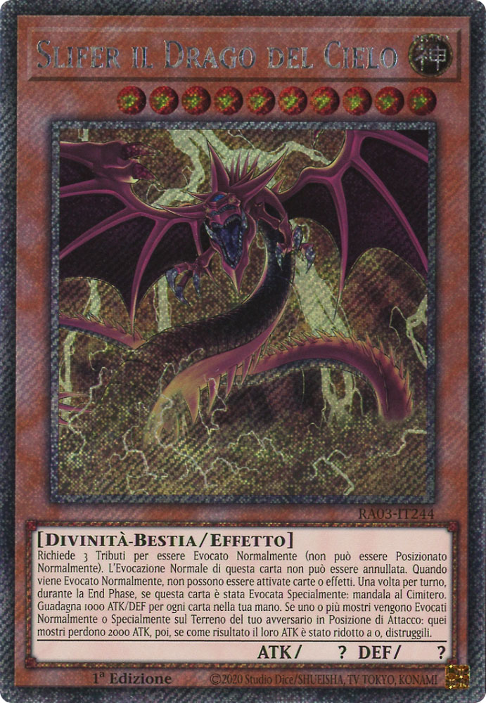 RA03-IT244 Slifer il Drago del Cielo Platinum Segreta 1a Edizione (IT) -NEAR MINT-