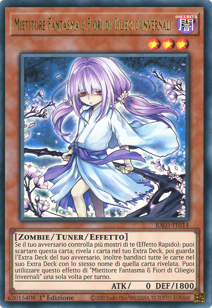 RA03-IT014 Mietitore Fantasma & Fiore di Ciliegio Invernali (Versione Alternativa) Ultra Rara 1a Edizione (IT) -NEAR MINT-
