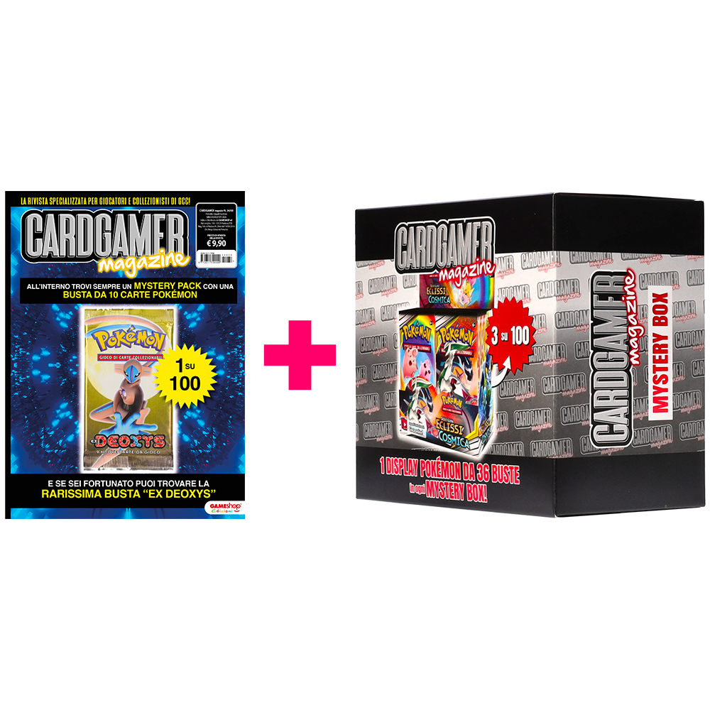 Rivista Cardgamer Magazine n.34/11 + Mystery Box - display 36 buste Pokemon Assortito con possibilita' di trovare 1 Display Eclissi Cosmica 1 ogni 33 Mystery Box