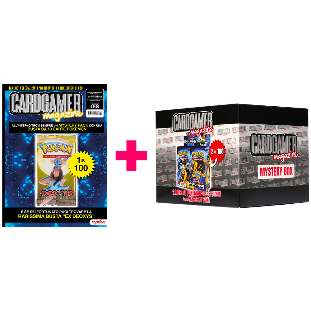 Rivista Cardgamer Magazine n.34/21 + Mystery Box - 2 display 36 buste Pokemon Assortito con possibilita' di trovare 1 Display Evolutions (EN) 1 ogni 50 Mystery Box