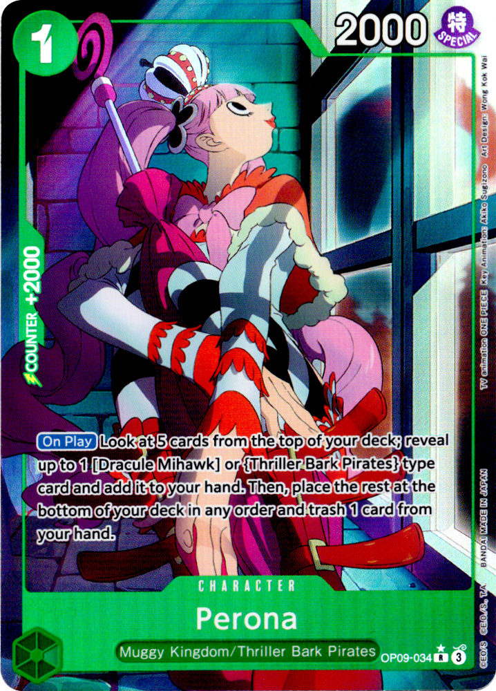 OP09-034 Perona rare foil parallel (EN) -NEAR MINT-