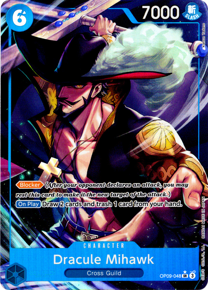 OP09-048 Dracule Mihawk super rare foil parallel (EN) -NEAR MINT-