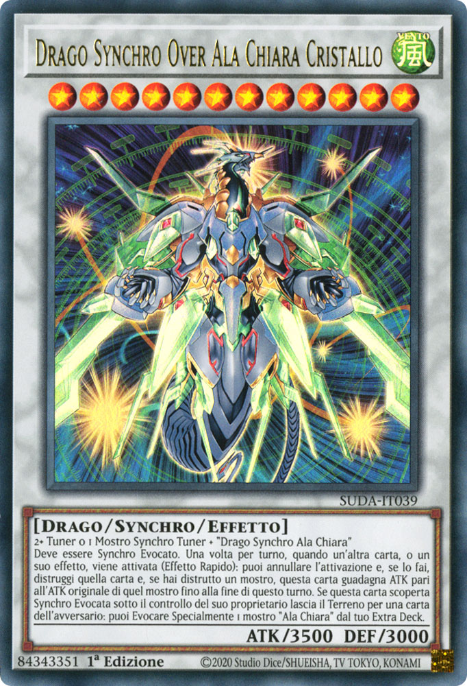 SUDA-IT039 Drago Synchro Over Ala Chiara Cristallo Ultra Rara 1a Edizione (IT) -NEAR MINT-