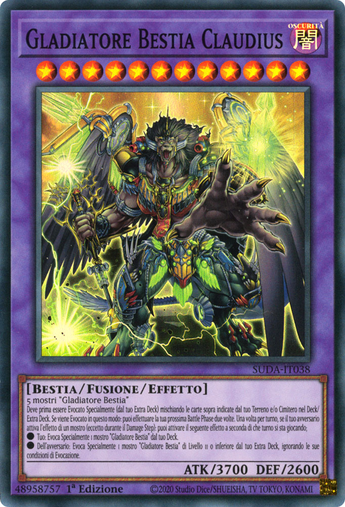 SUDA-IT038 Gladiatore Bestia Claudius Super Rara 1a Edizione (IT) -NEAR MINT-