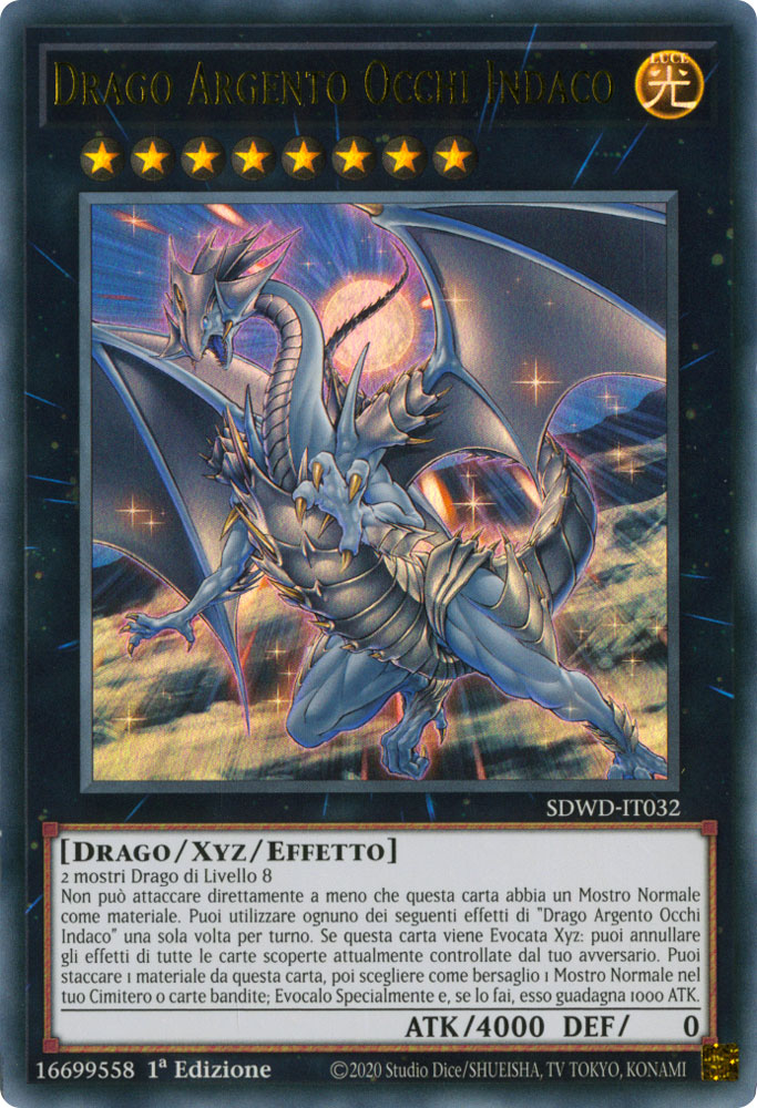 SDWD-IT032 Drago Argento Occhi Indaco ultra rara 1a Edizione (IT) -NEAR MINT-