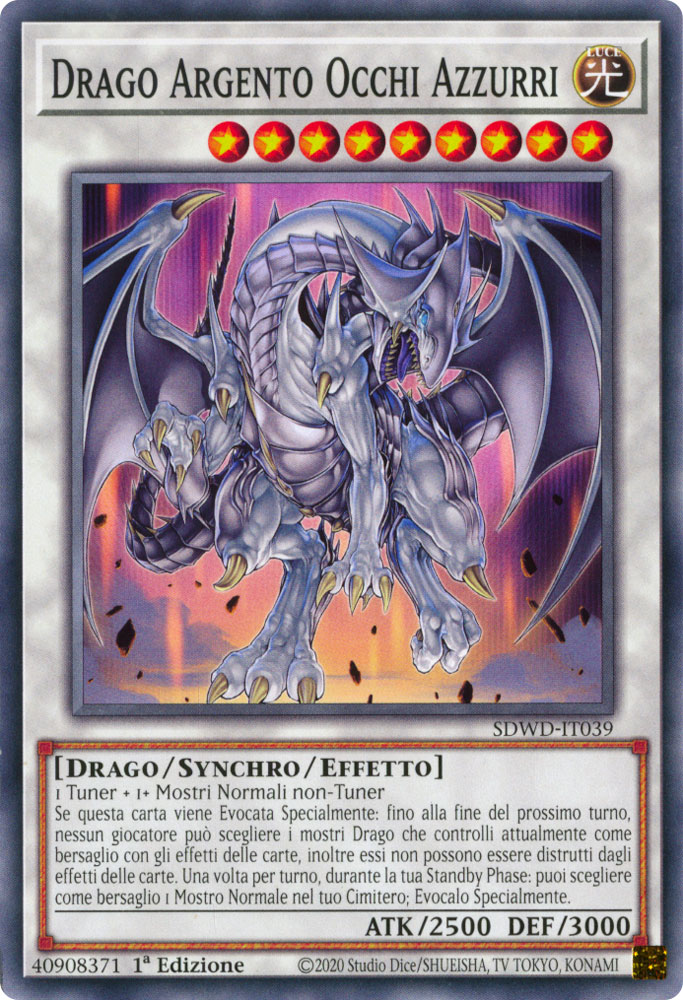 SDWD-IT039 Drago Argento Occhi Azzurri comune 1a Edizione (IT) -NEAR MINT-