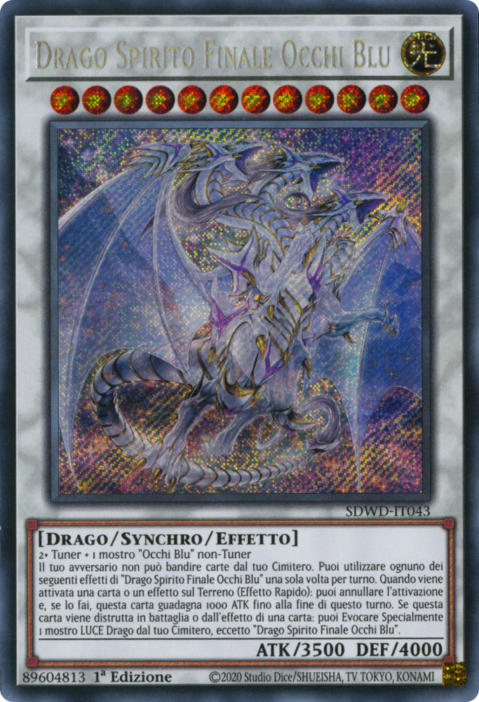 SDWD-IT043 Drago Spirito Finale Occhi Blu rara segreta 1a Edizione (IT) -NEAR MINT-