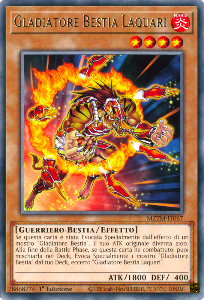 MZTM-IT067 Gladiatore Bestia Laquari Rara 1a Edizione (IT) -NEAR MINT-