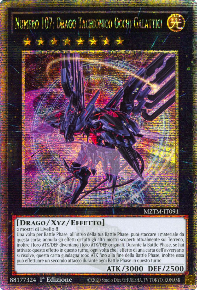 MZTM-IT091 Numero 107: Drago Tachionico Occhi Galattici Rara Segreta Quarto di Secolo 1a Edizione (IT) -NEAR MINT-
