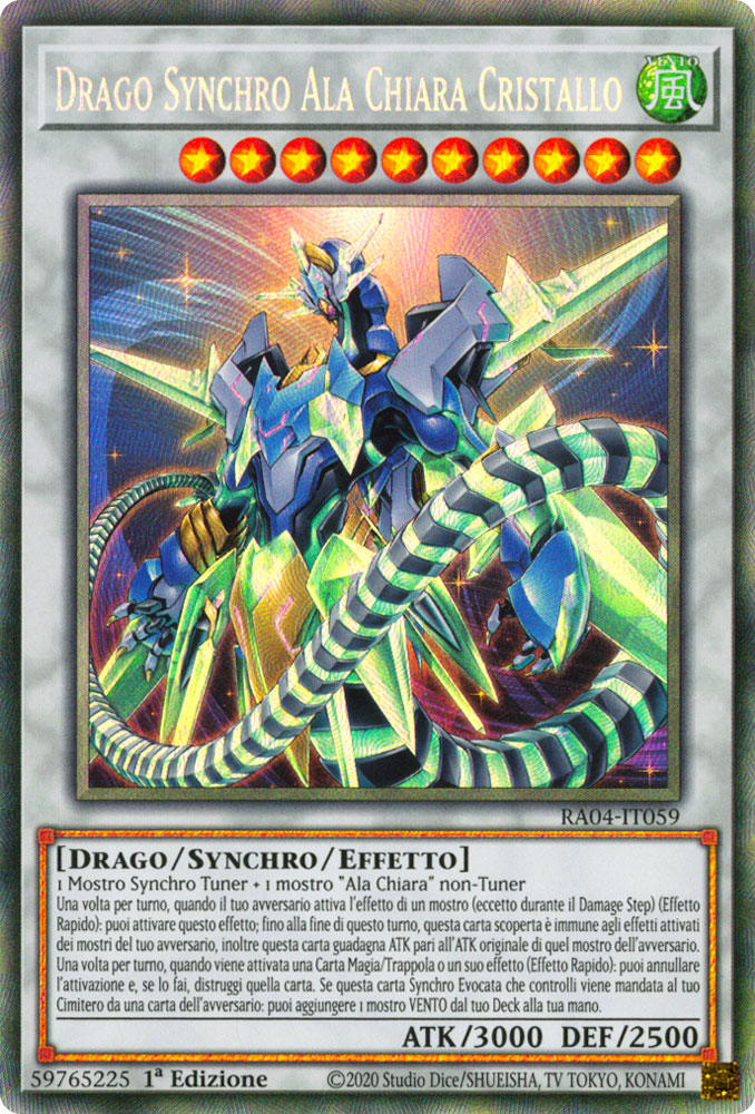 RA04-IT059 Drago Synchro Ala Chiara Cristallo Rara Collector 1a Edizione (IT) -NEAR MINT-