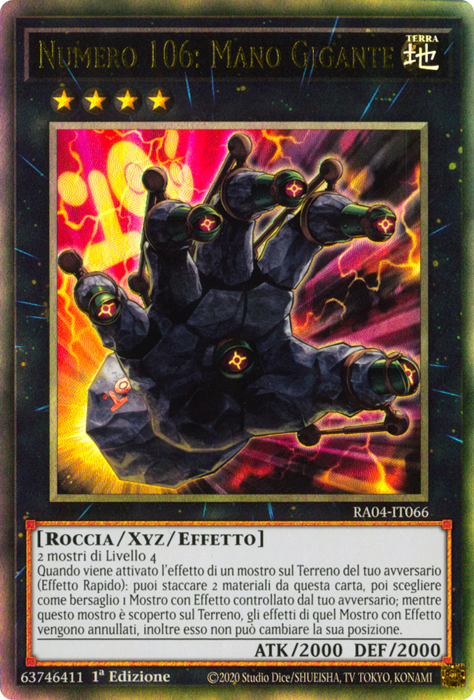 RA04-IT066 Numero 106: Mano Gigante Rara Ultimate 1a Edizione (IT) -NEAR MINT-