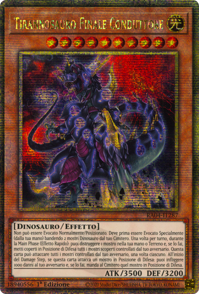 RA04-IT287 Tirannosauro Finale Conduttore Rara Segreta Quarto di Secolo 1a Edizione (IT) -NEAR MINT-
