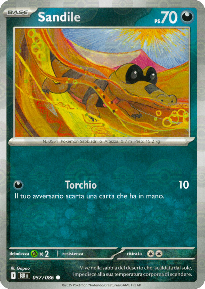 057 / 086 Sandile Comune foil reverse Poke Ball (IT) -NEAR MINT-