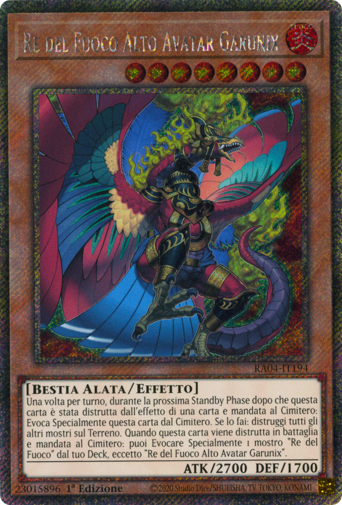 RA04-IT194 Re del Fuoco Alato Avatar Garunix Platinum Segreta 1a Edizione (IT) -NEAR MINT-