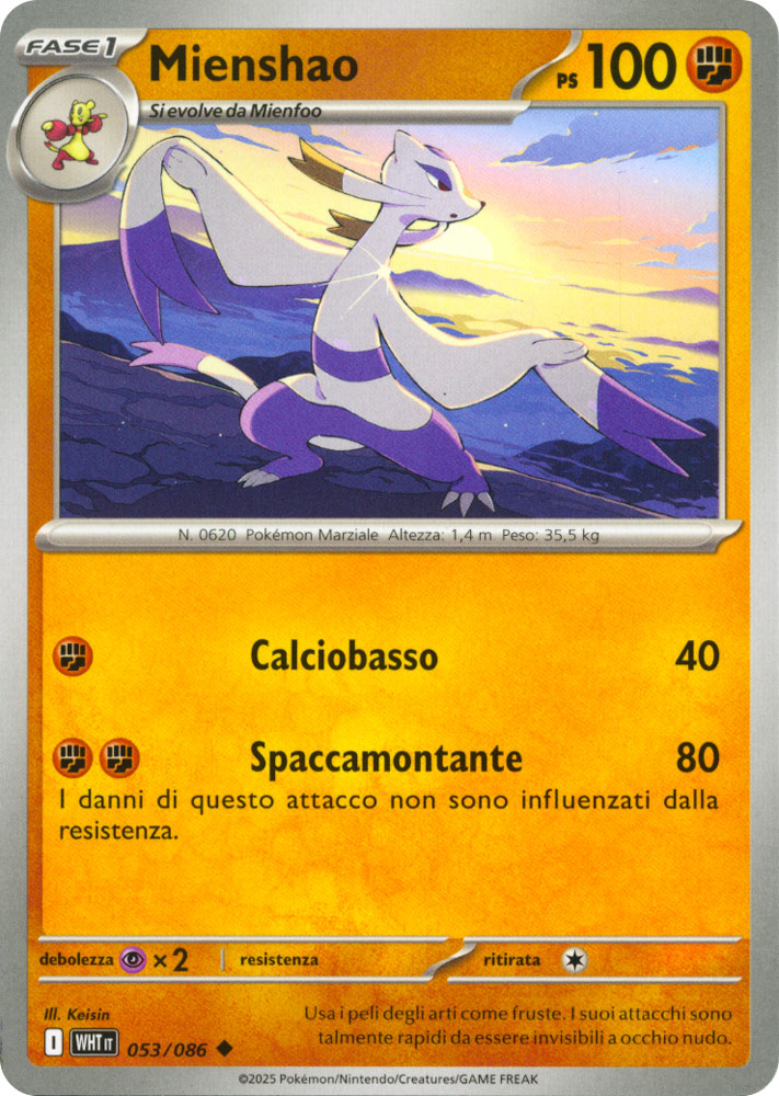 053 / 086 Mienshao Non Comune normale (IT) -NEAR MINT-