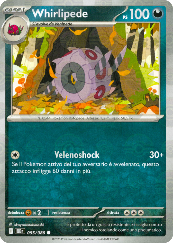 055 / 086 Whirlipede Comune foil reverse Poke Ball (IT) -NEAR MINT-