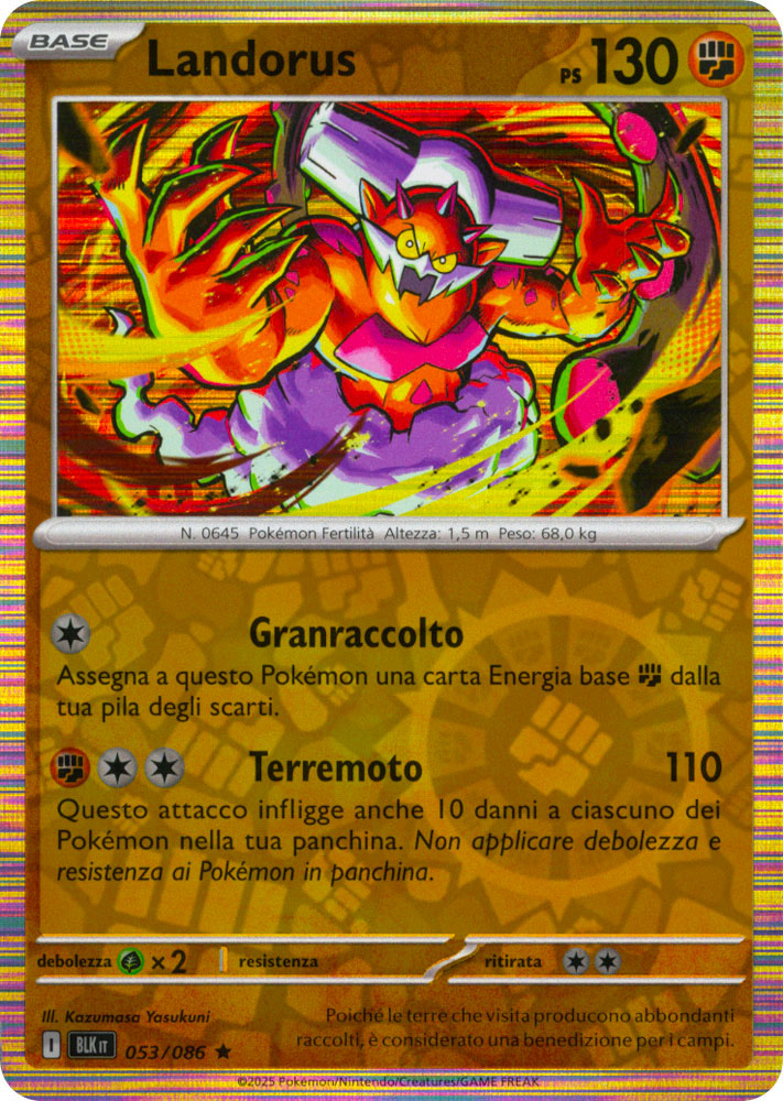 053 / 086 Landorus Rara foil reverse (IT) -NEAR MINT-