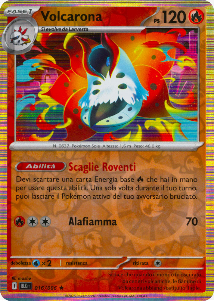 016 / 086 Volcarona Rara foil reverse (IT) -NEAR MINT-