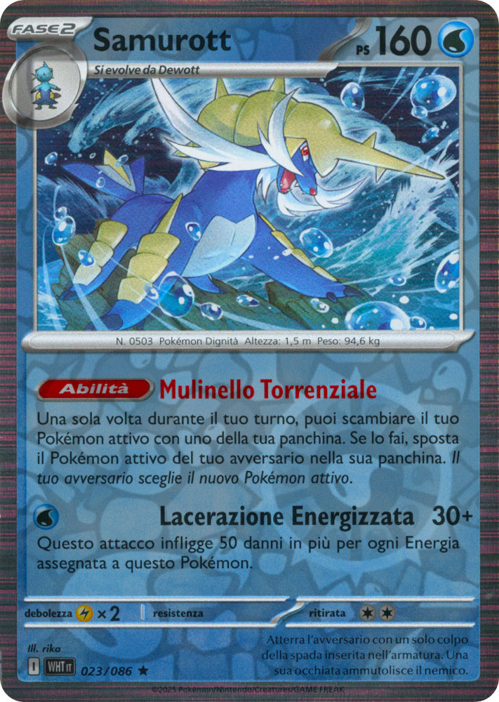023 / 086 Samurott Rara foil reverse (IT) -NEAR MINT-