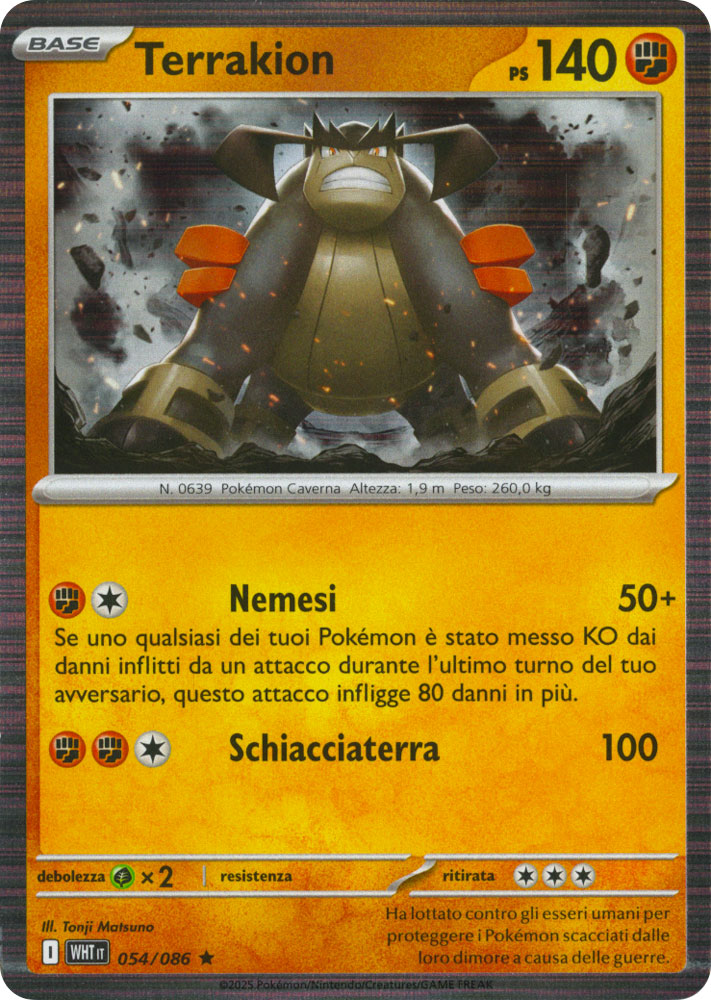 054 / 086 Terrakion Rara foil (IT) -NEAR MINT-