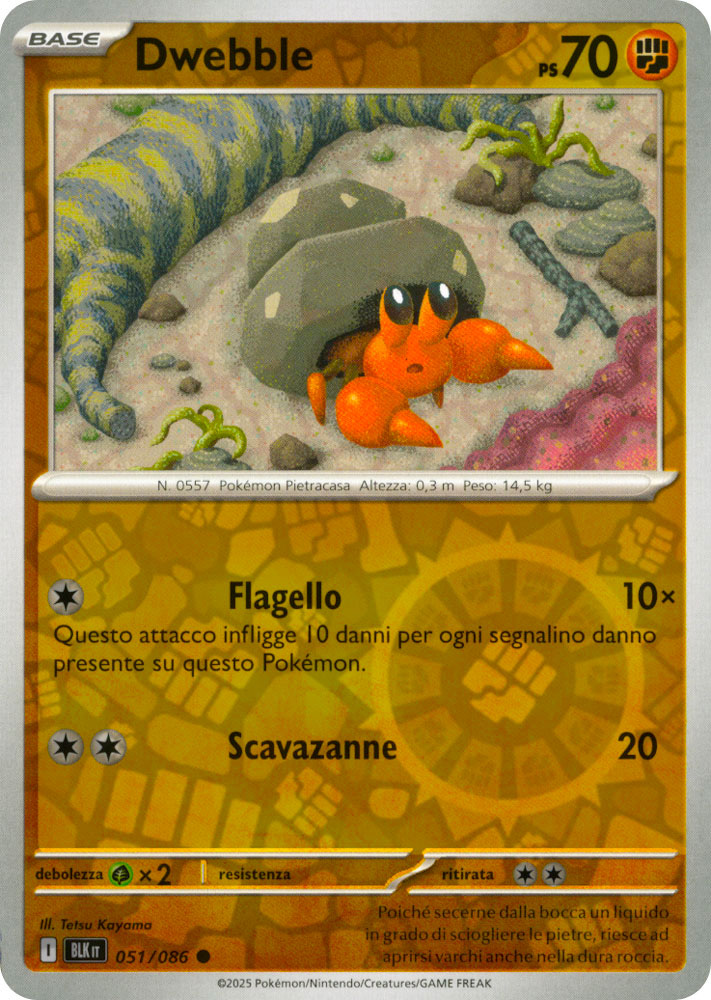 051 / 086 Dwebble Comune foil reverse (IT) -NEAR MINT-